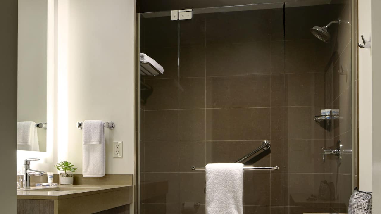 Hotels in Anaheim with Modern Walk in Shower Bathrooms at Hyatt House Cypress / Anaheim