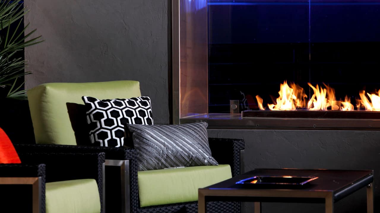 Hyatt House Charlotte / City Center Outdoor Terrace with Fire Pit and Lounge Seating in Charlotte