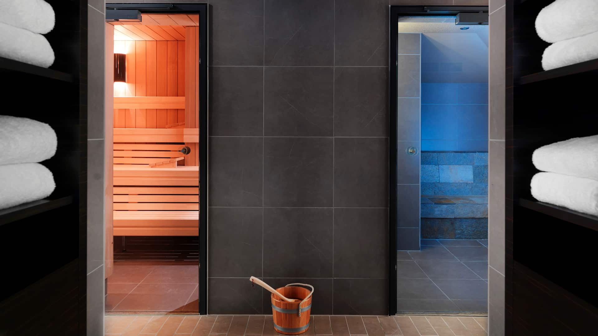 Rive Spa at the Hyatt Regency Dusseldorf has two saunas, one wet and one dry