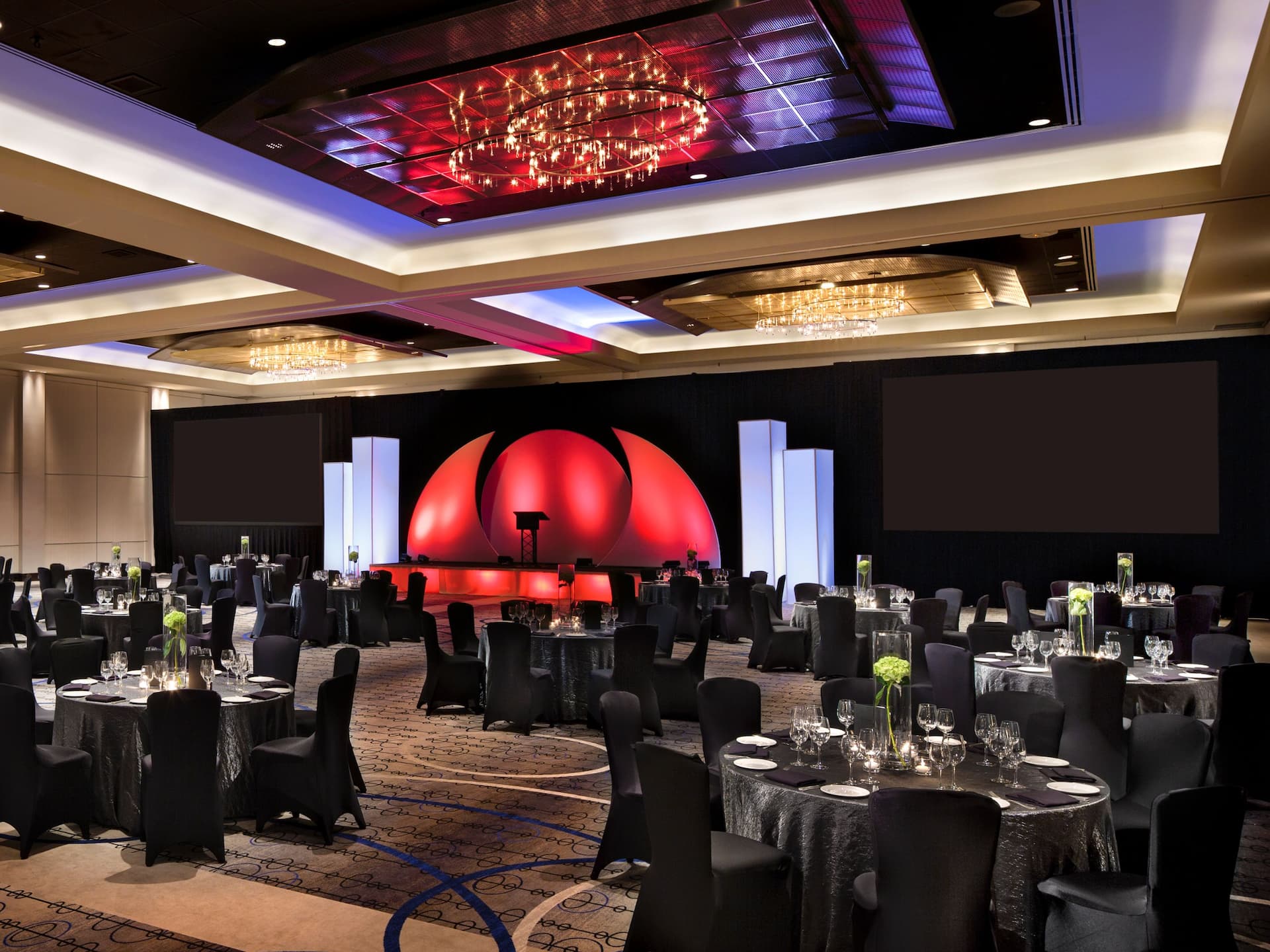 Hyatt Regency Vancouver Regency Ballroom Gala Setup Red