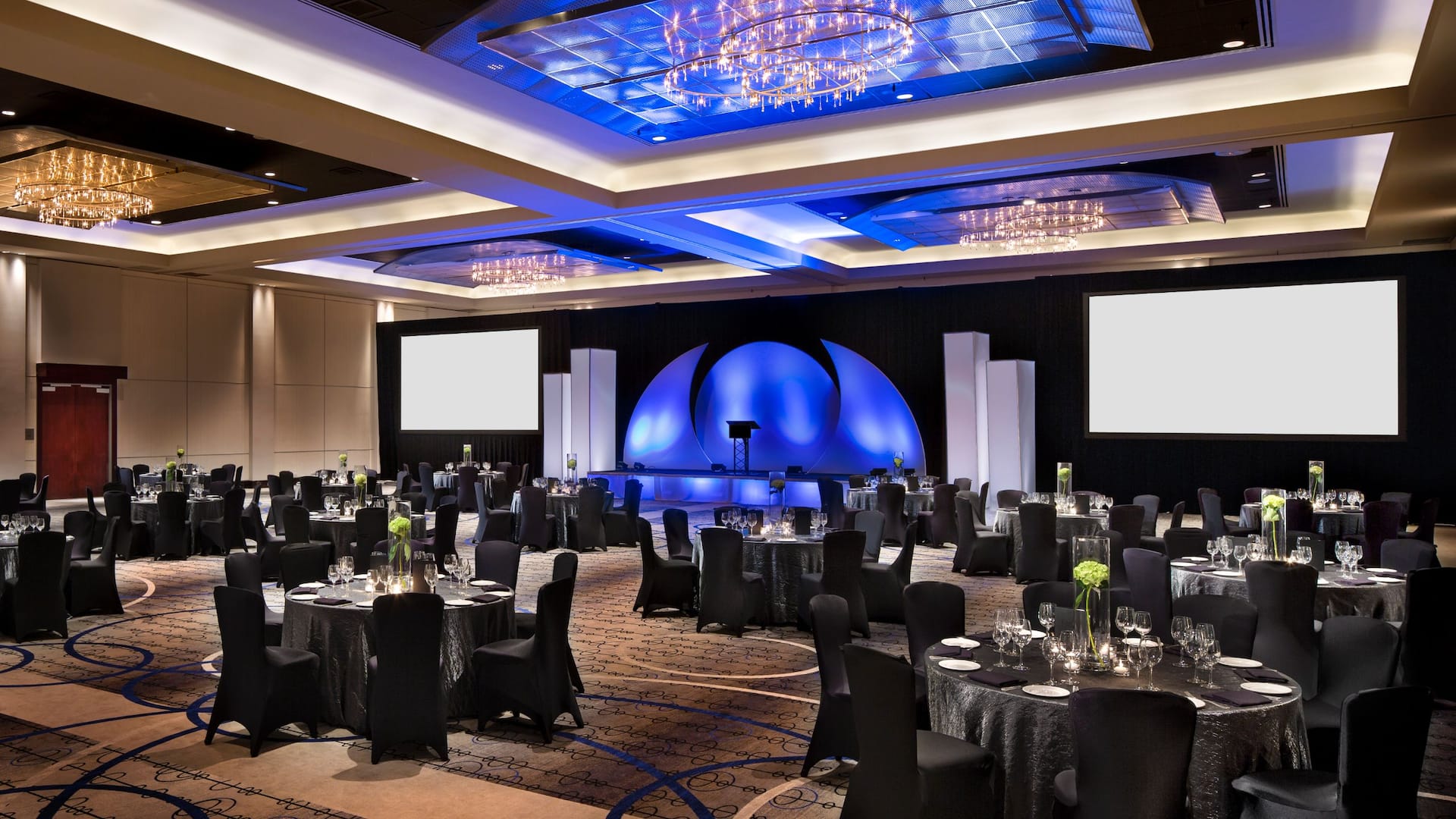Hyatt Regency Vancouver Regency Ballroom Gala Setup Blue