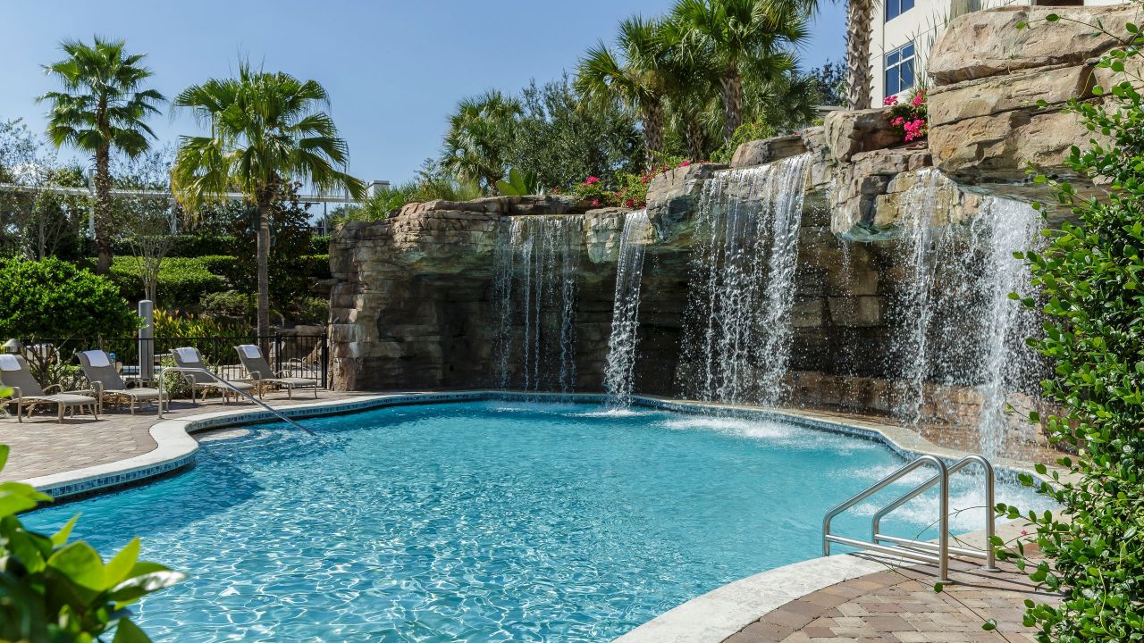 Family Friendly Orlando Hotel Near International Drive Hyatt Grotto Pool Waterfall