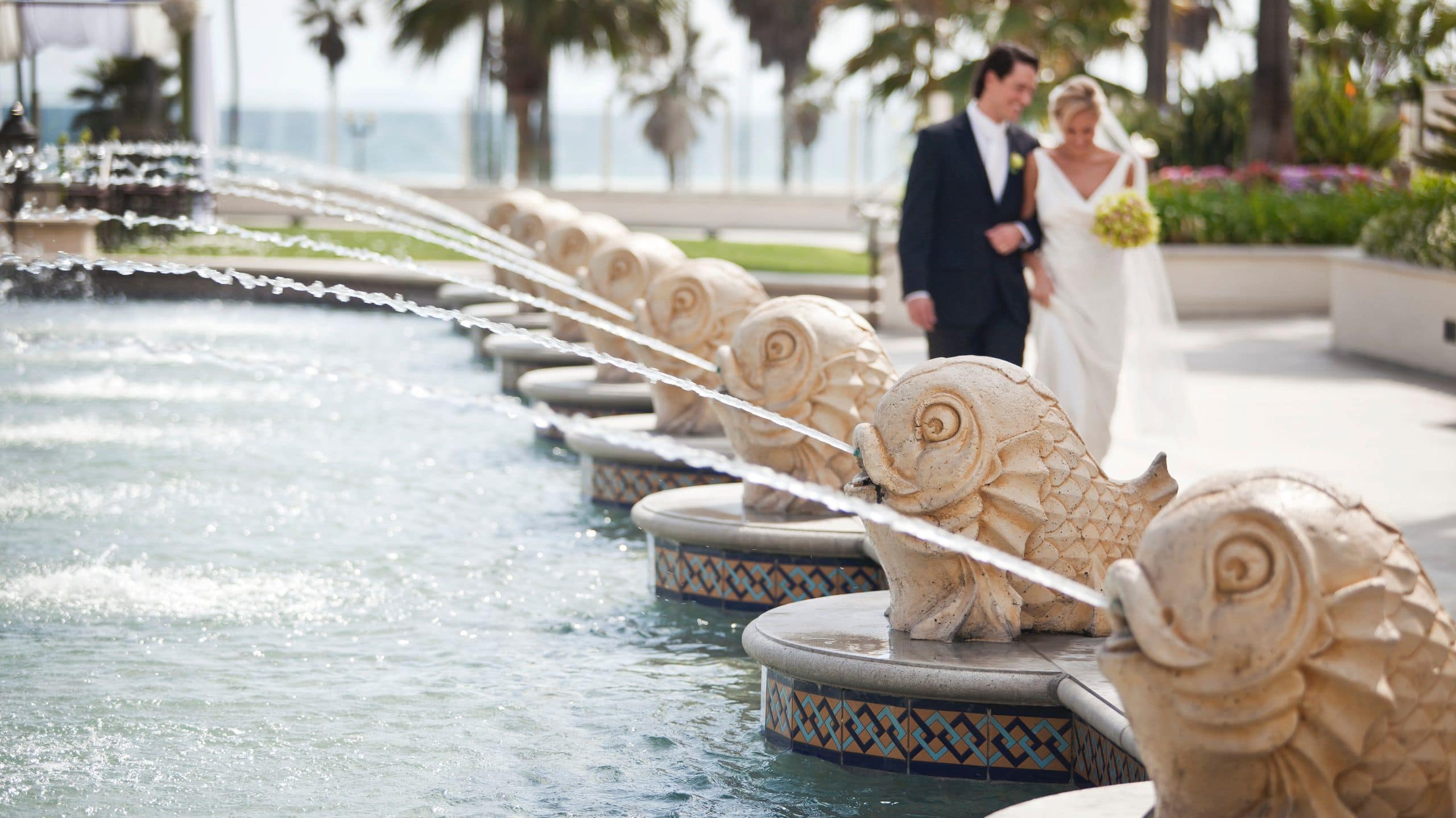 Hyatt Regency Huntington Beach Resort and Spa Wedding Water Feature
