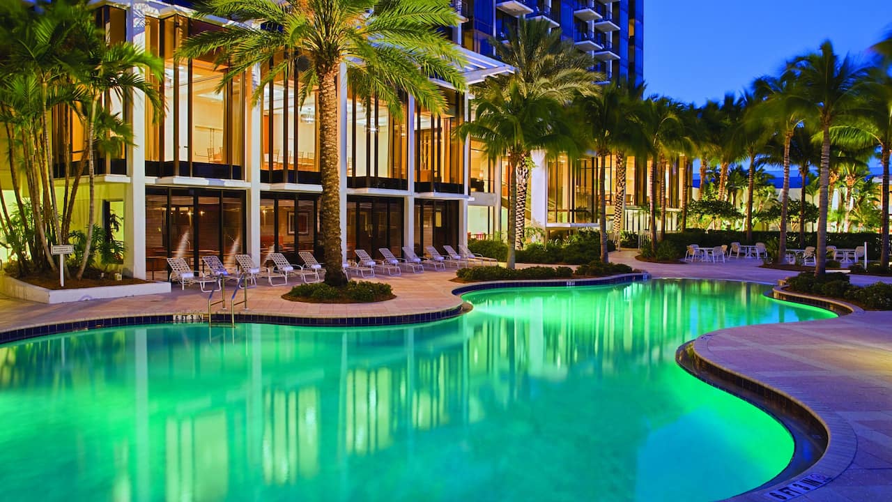 Pool at Nighttime Hyatt Regency Sarasota