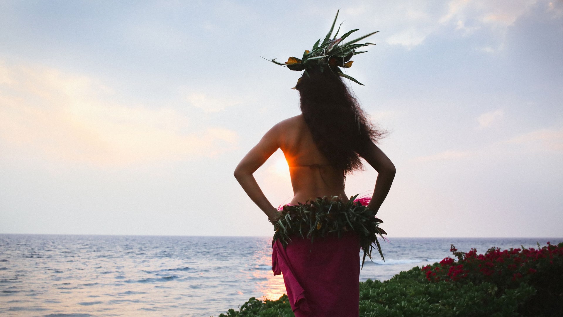 Hyatt Regency Maui Resort and Spa Luau Hula Girl Sunset
