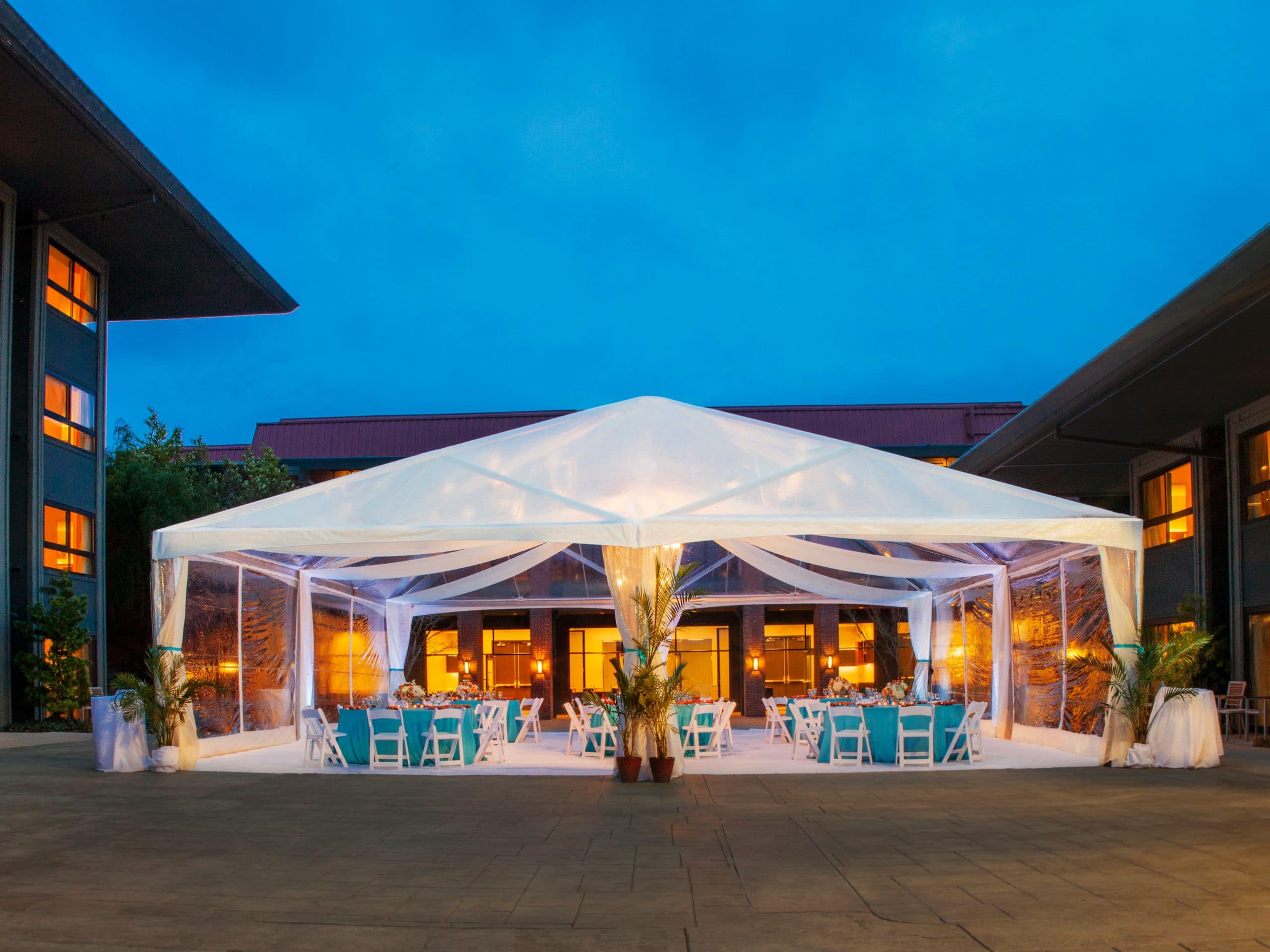 Hyatt Regency Monterey Hotel and Spa on Del Monte Golf Course Garden Terrace Dusk