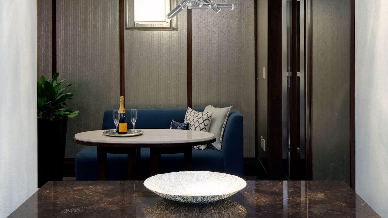 Beautifully decorated living room in Beacon Suite