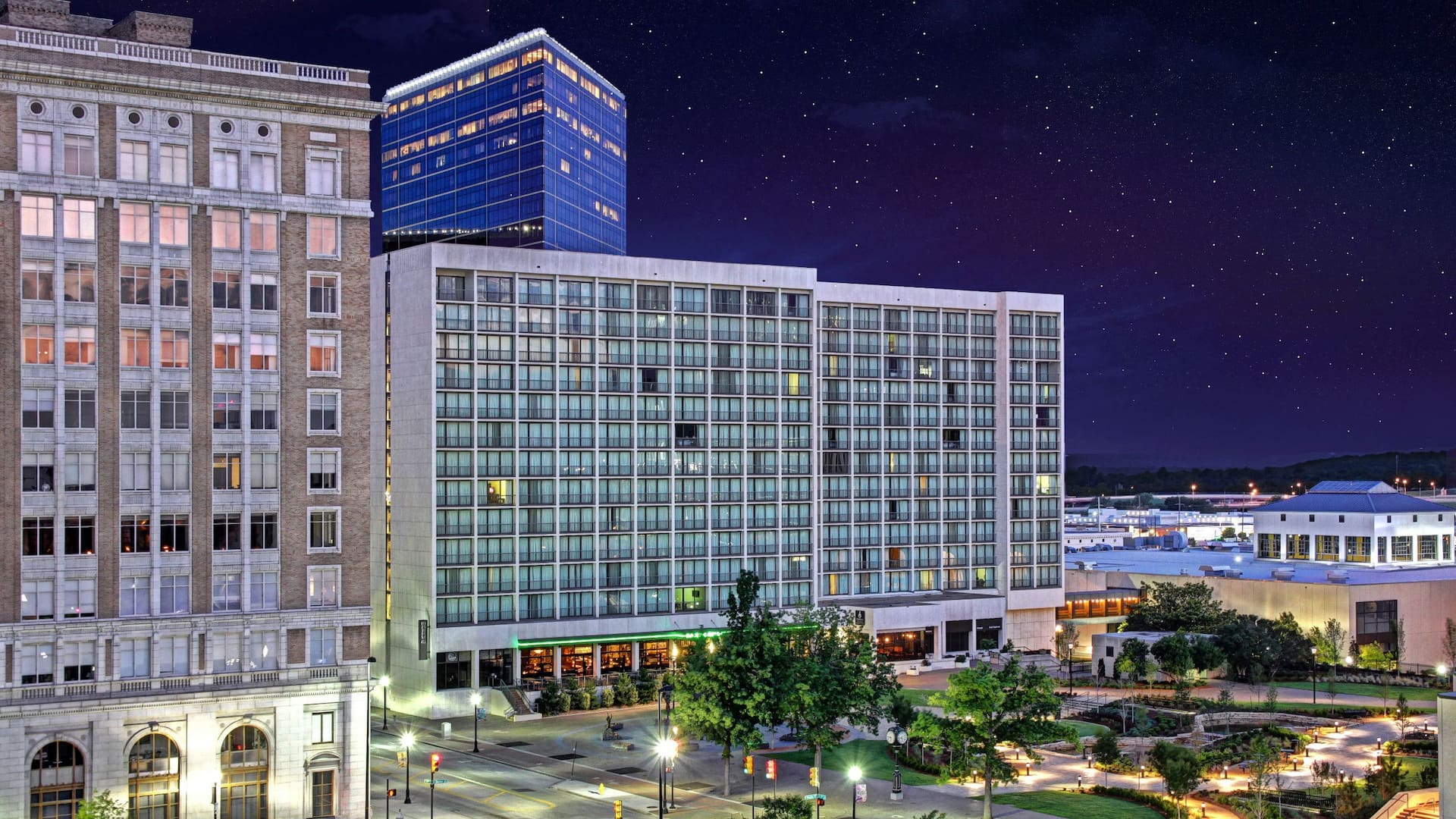 Exterior image of the Hyatt Regency Tulsa Downtown hotel
