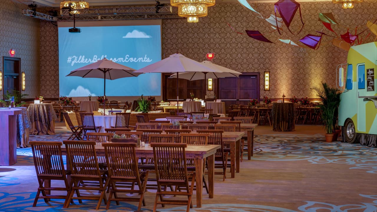 Festive event venue at an Austin hotel