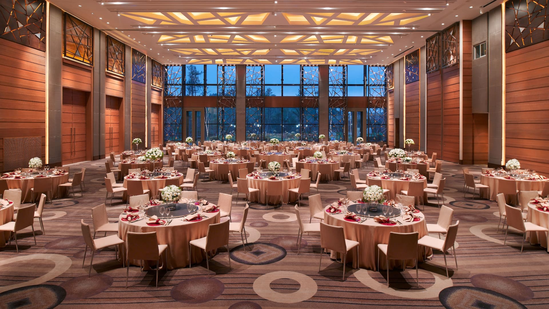 Ballroom with round tables