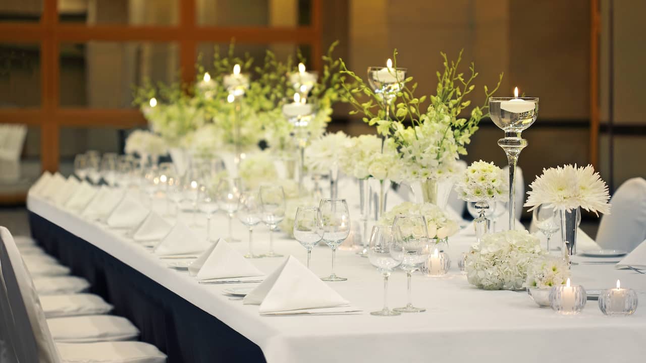 Detail of wedding reception table