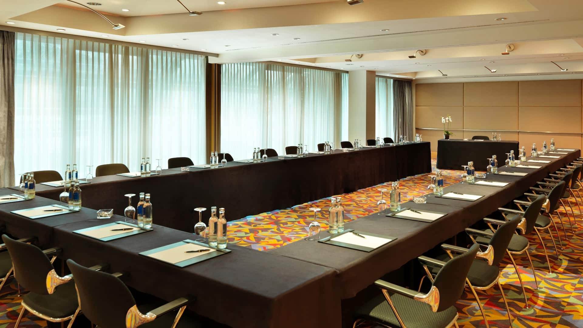 Conference room with u shape table setup at Hyatt Regency Mainz