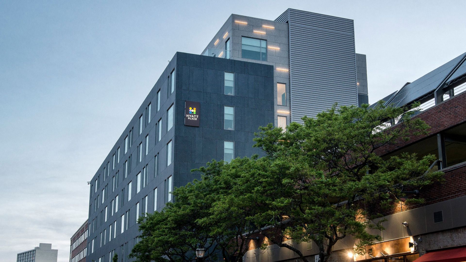 Modern Green Hotel In Historic Portland Maine Hyatt Place Exterior Day