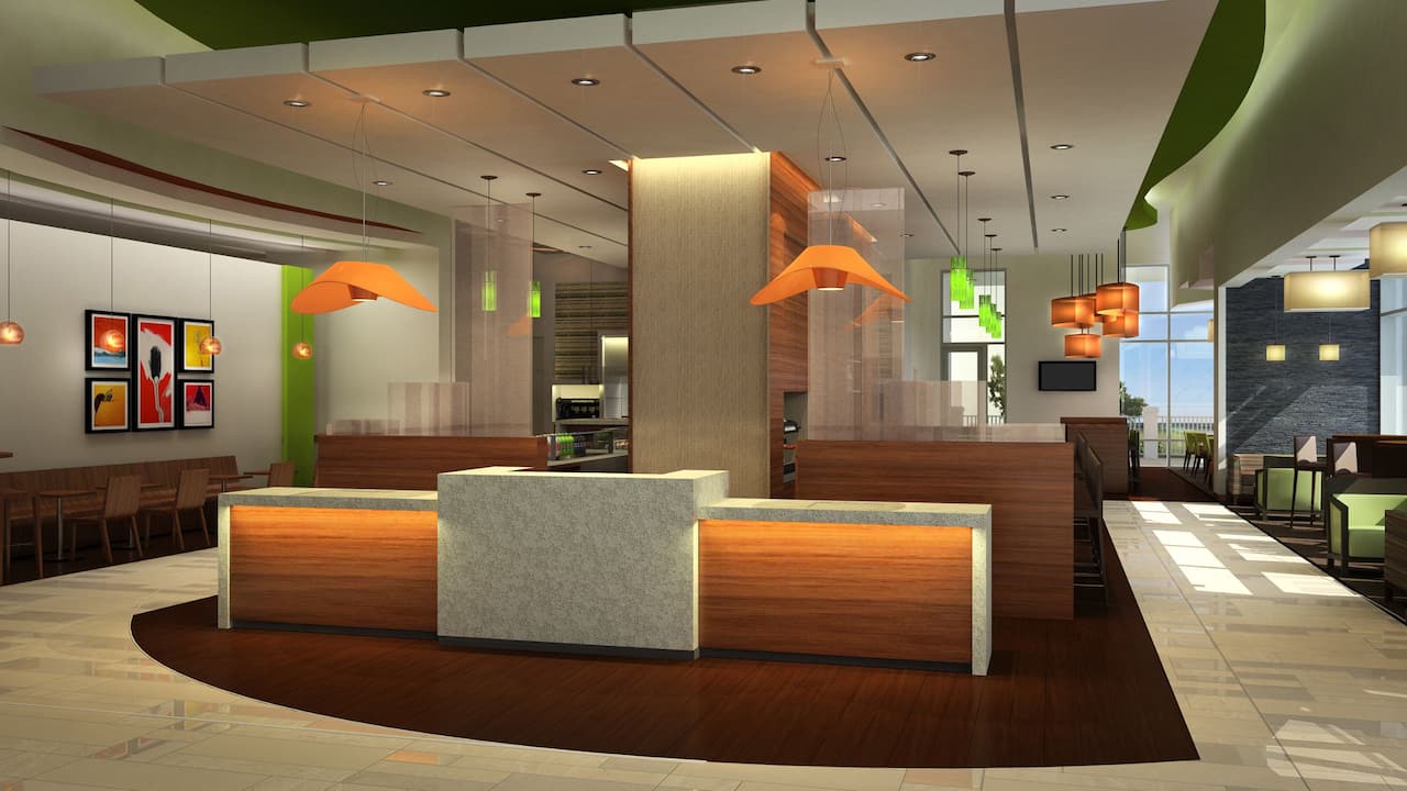 Lobby and front desk reception 