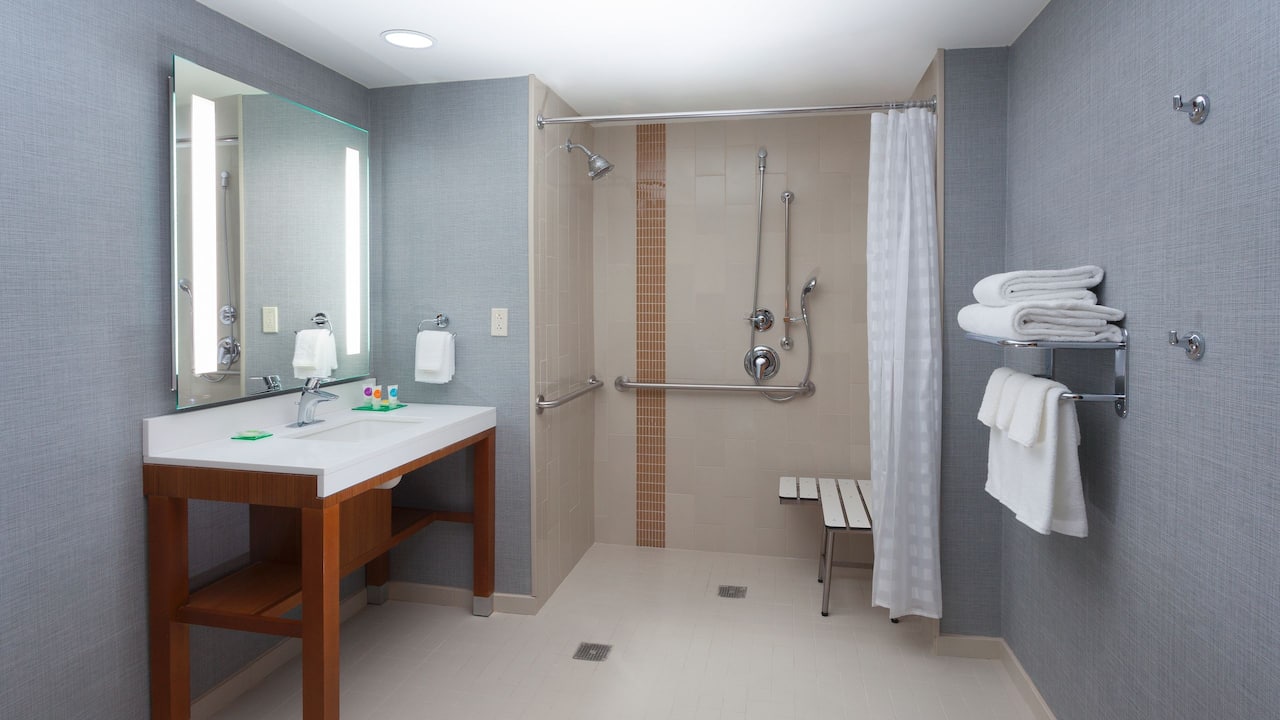 Accessible bathroom with shower