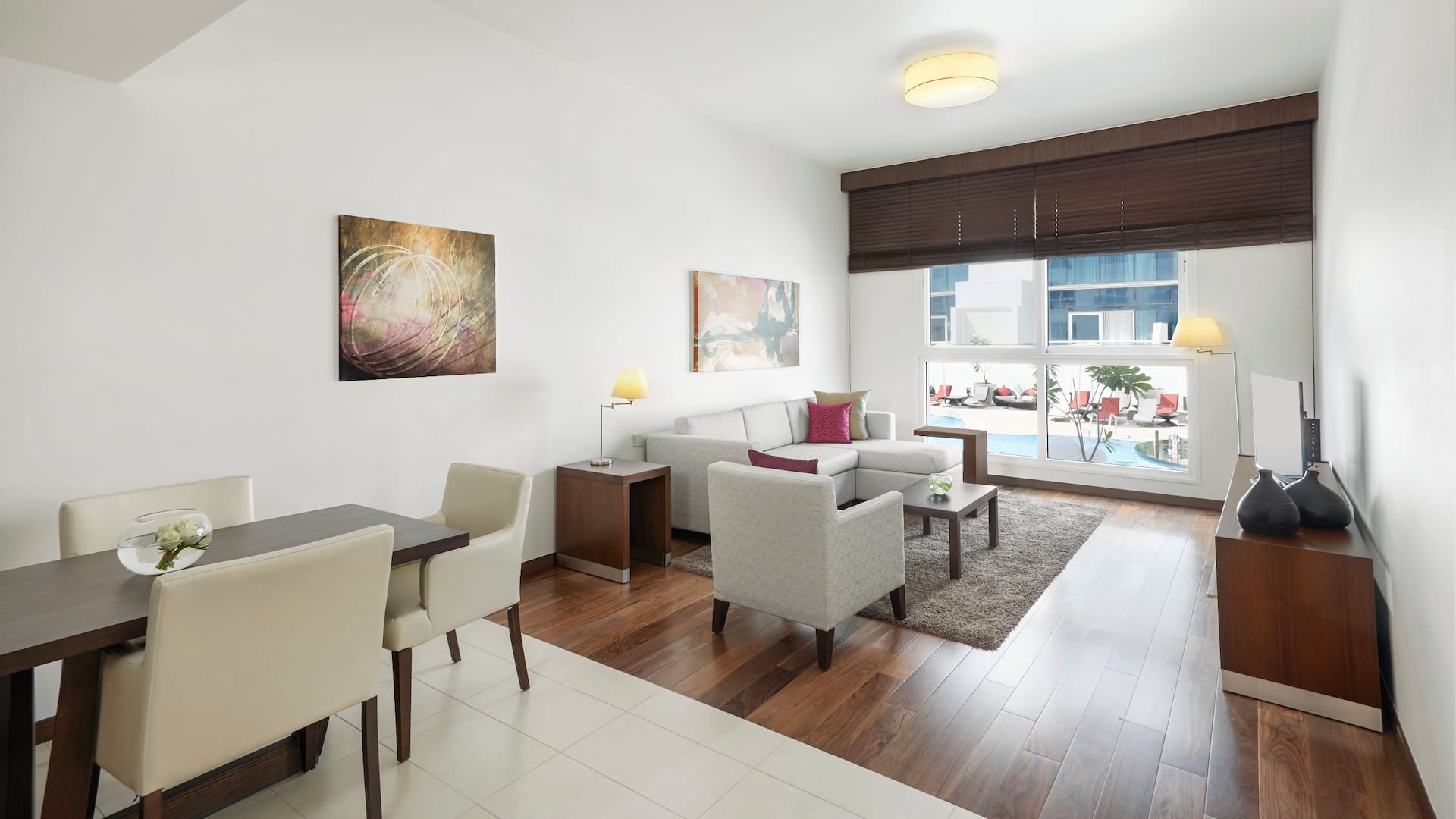 Hyatt Place Dubai Al Rigga Living Room One and Two Bedroom Apartment