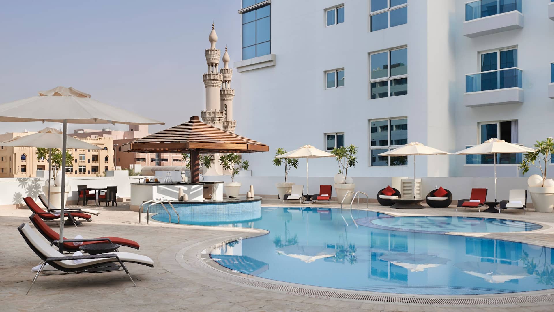 Hyatt Place Dubai Al Rigga Swimming Pool with Sunken Pool Bar