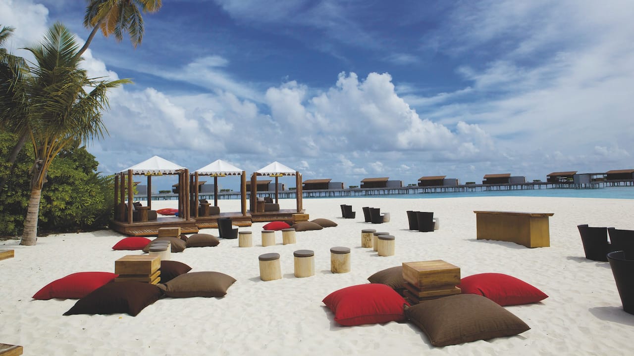Refreshing drinks on the beach with ocean views