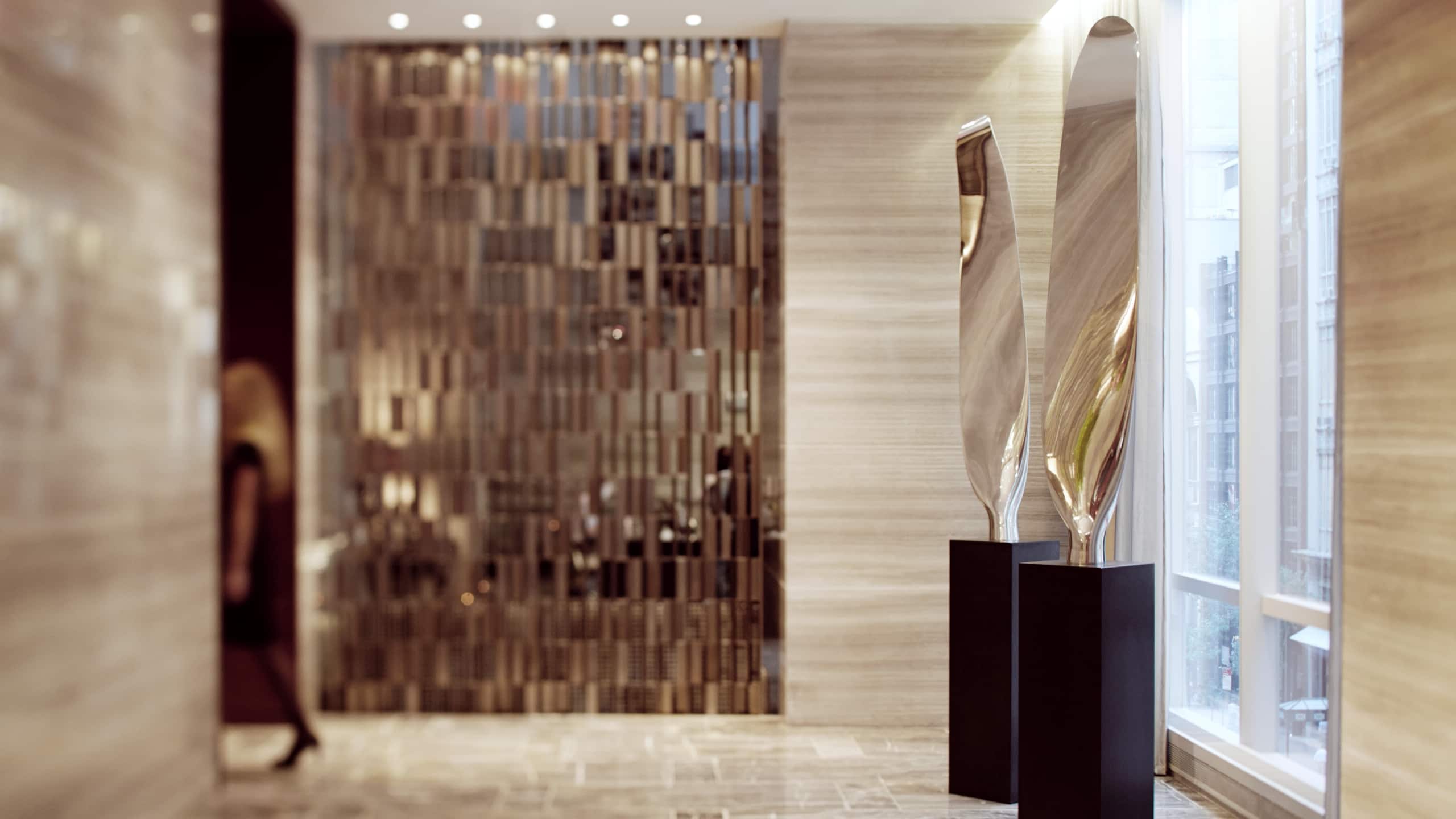 Lobby with modern decor and propeller inspired art