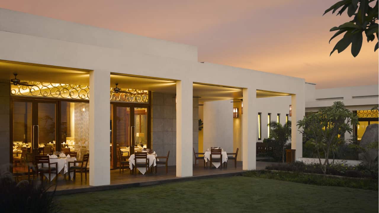 Deori and lawn during sunset best for event spaces