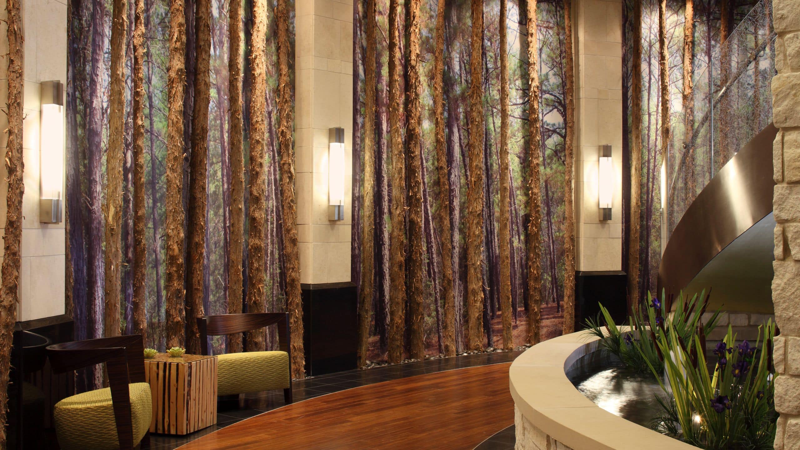 Hyatt Centric The Woodlands Lobby Detail Trees