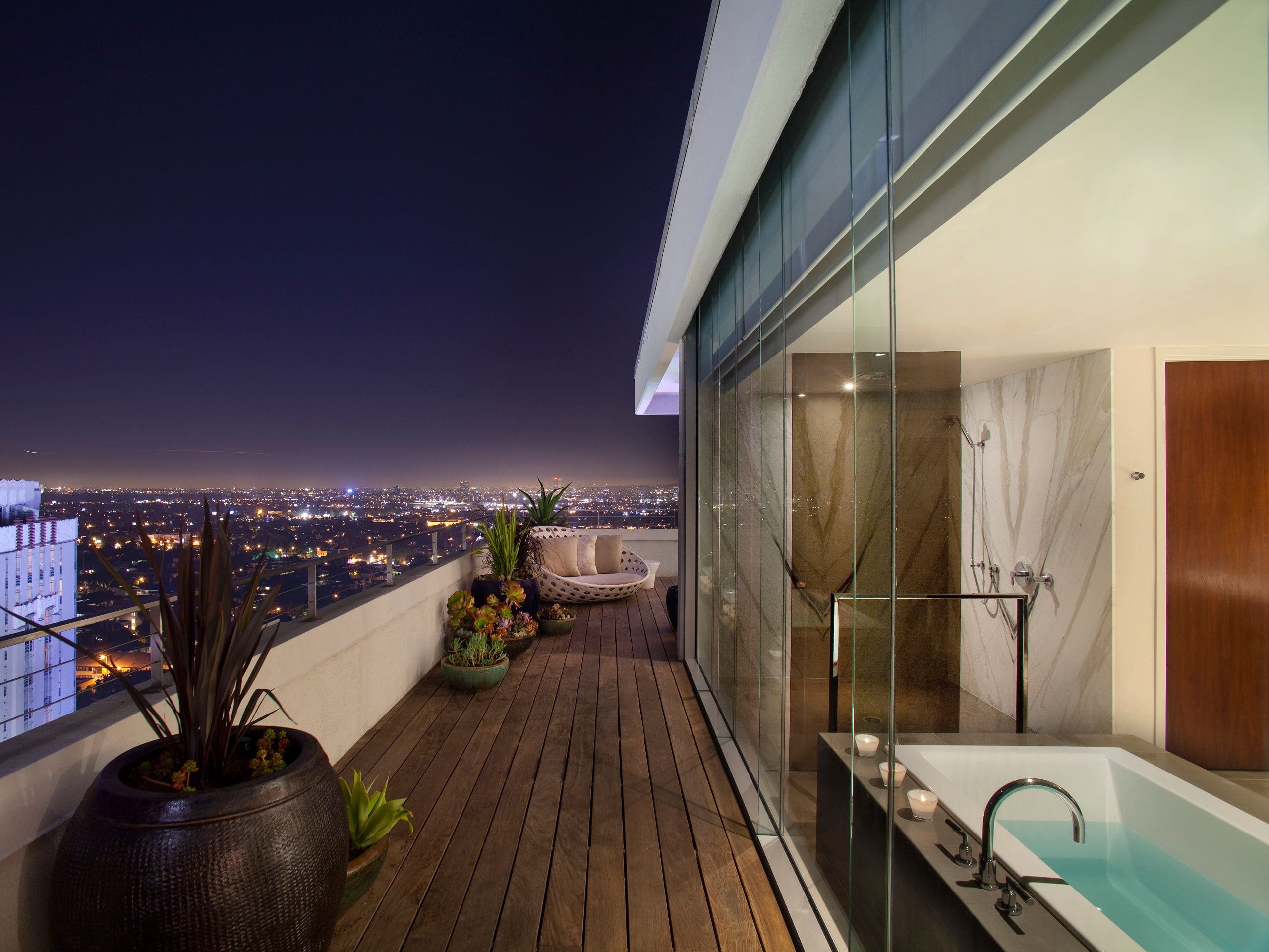Andaz West Hollywood Penthouse Balcony Bathroom