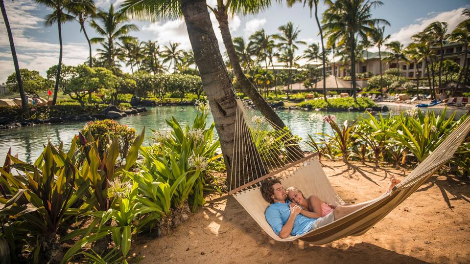 Grand Hyatt Kauai Couple in Hammock