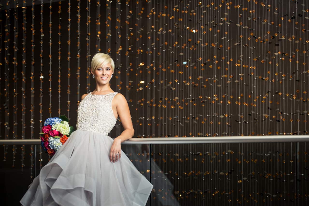 bride with bouquet
