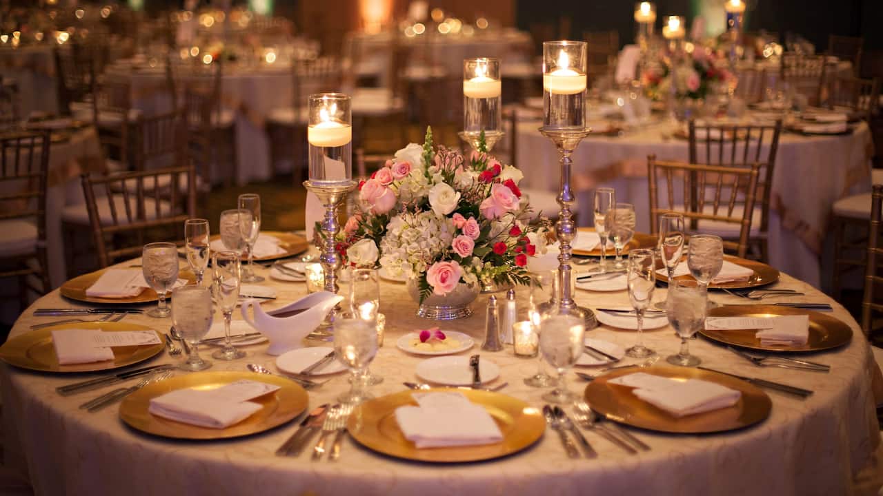 Decorated table at a Jacksonville wedding venue