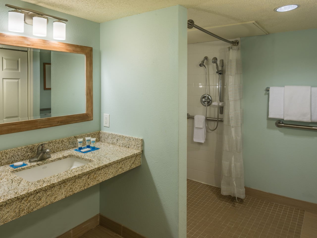 Hyatt House ADA bathroom shower sink