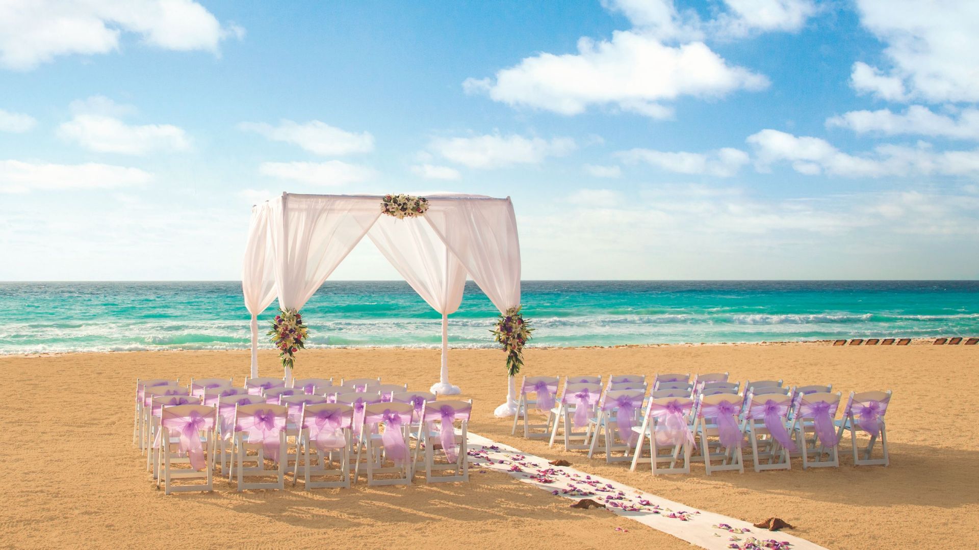 Cancun Mexico Resort Hyatt Zilara Beach Wedding Set Up