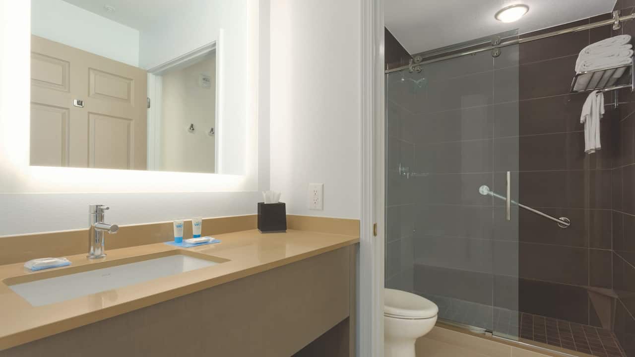Hyatt House Cypress / Anaheim Walk in Shower Modern Bathrooms in Cypress California
