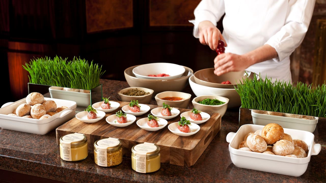 Beef Tartar Live Cooking