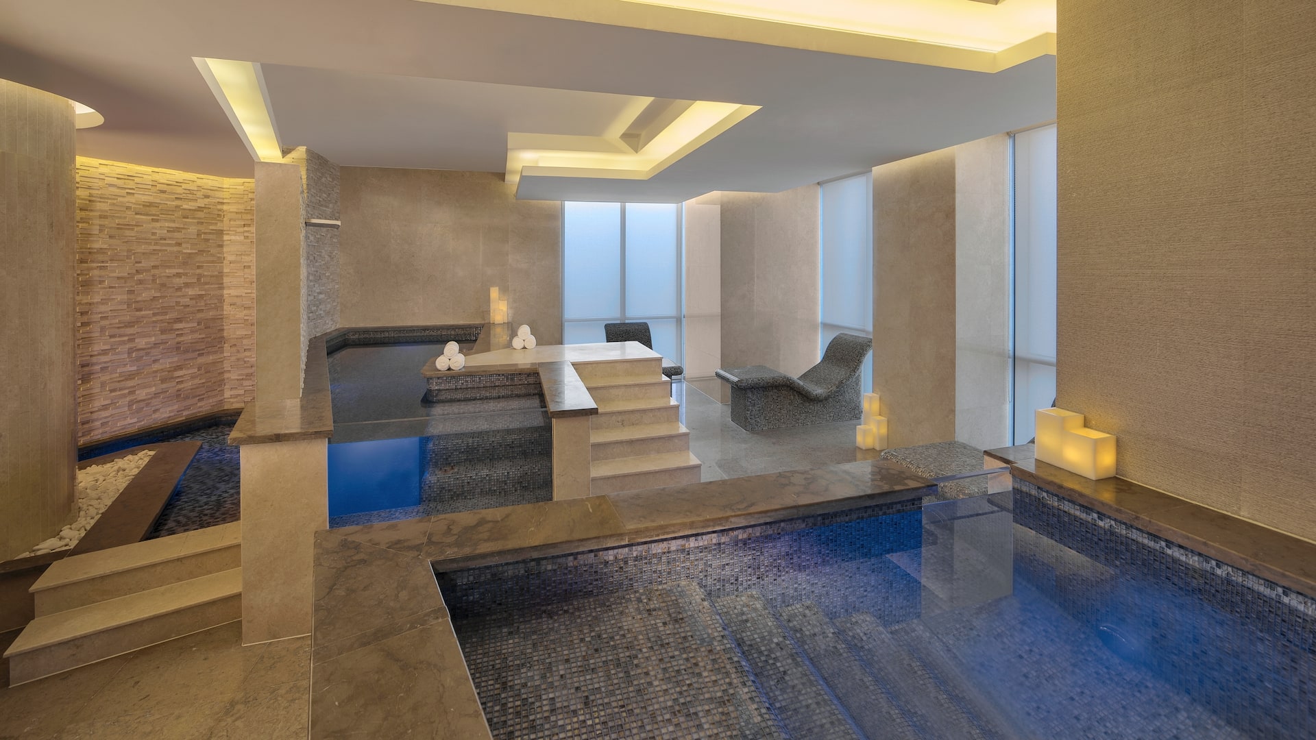 Whirlpool Water Temple at NYSA Spa, located at Hyatt Regency Dubai Creek Heights.