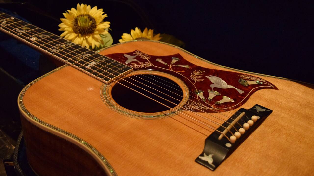 Closeup View of a Guitar