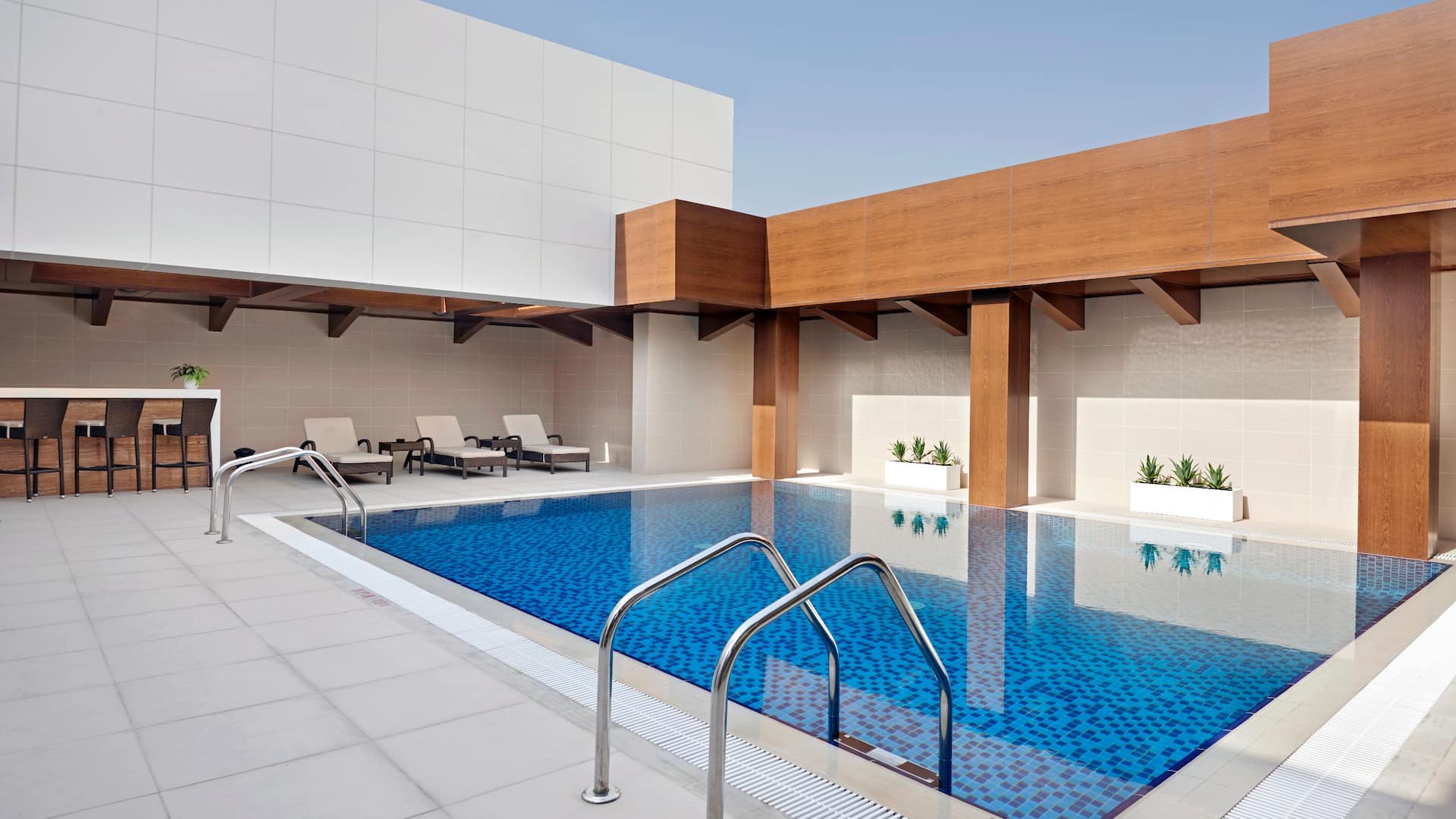 Hyatt Place Dubai Baniyas Square Swimming Pool During the Day