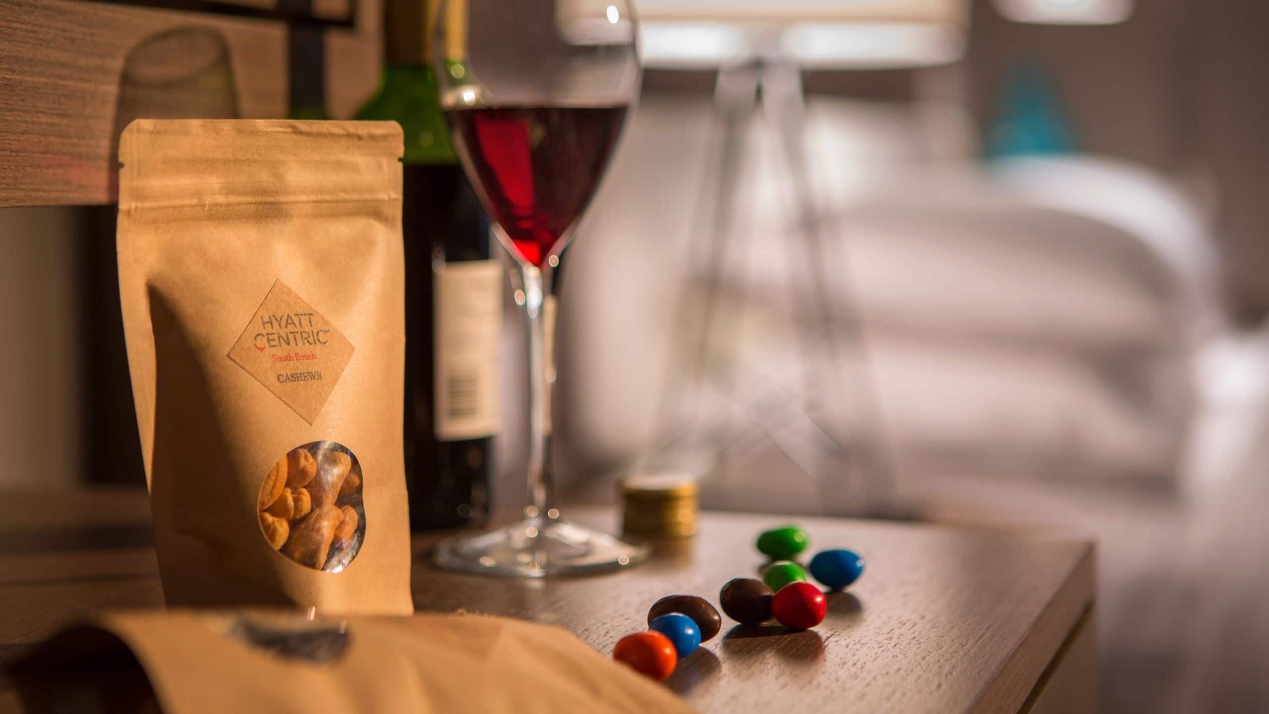 Hyatt Centric South Beach Miami Wine and Centric Cashews