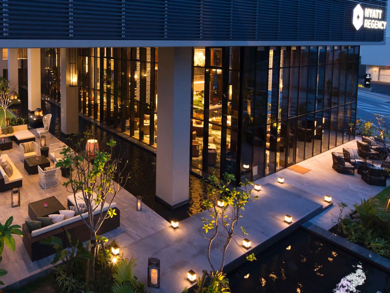 Outdoor Patio at Night