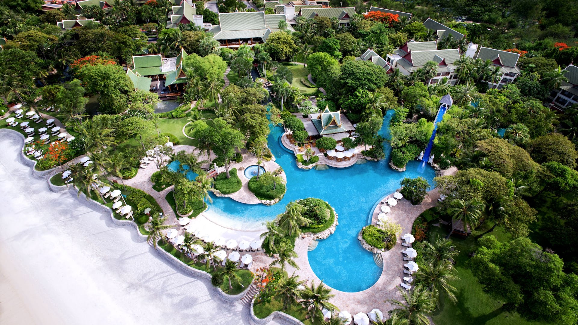 Hyatt Regency Hua Hin Aerial View of Pools