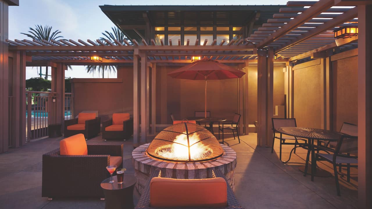 Firepit with outdoor seating area 