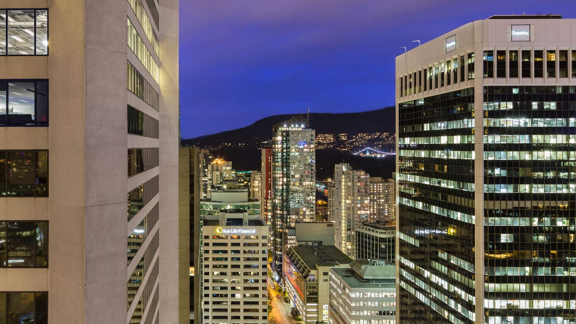 2 of 3 Hyatt Regency Vancouver City View Night