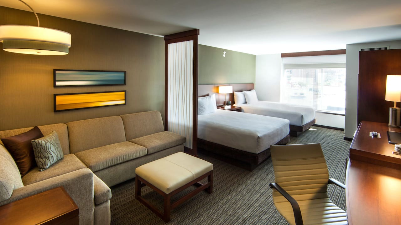 Two Queen Beds with Sofa Bed