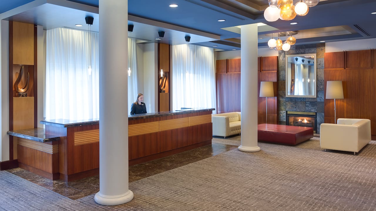 Front Desk area with pillars