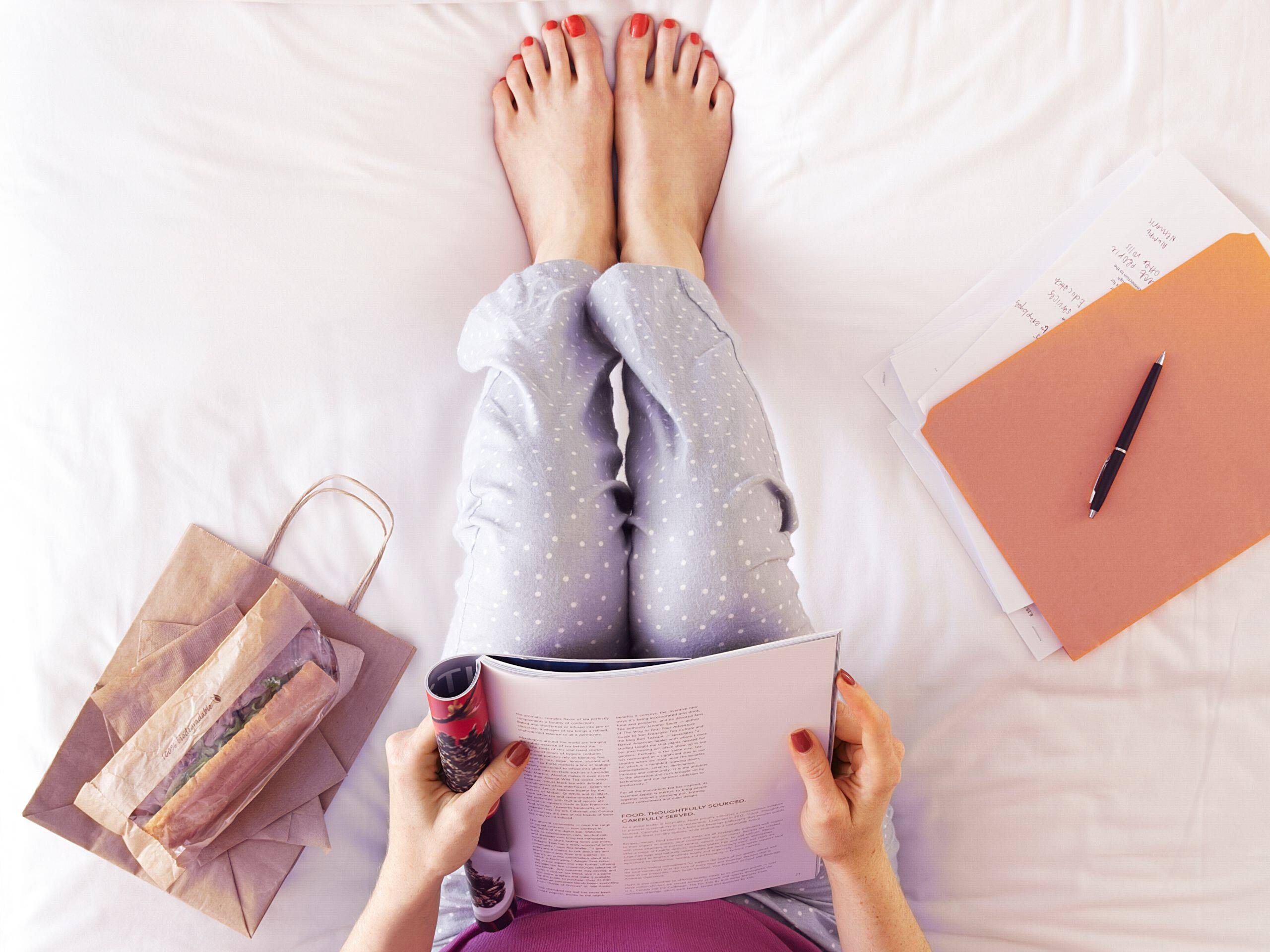 Woman in guestroom 