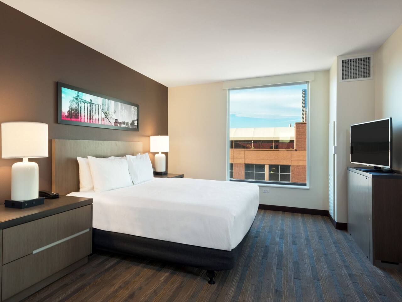 Accessible One Bedroom Suite Sleeping Area Hyatt House Denver / Downtown