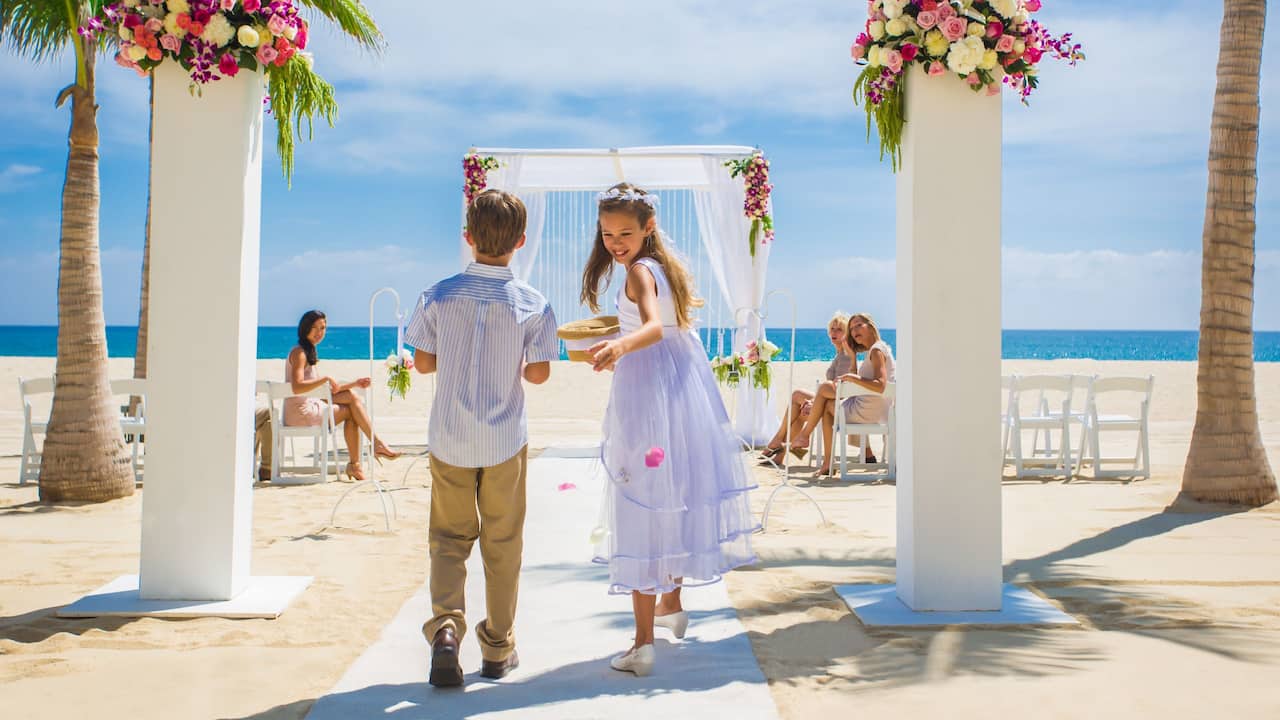 Flower Girl and Ring Bearer at Beach Wedding