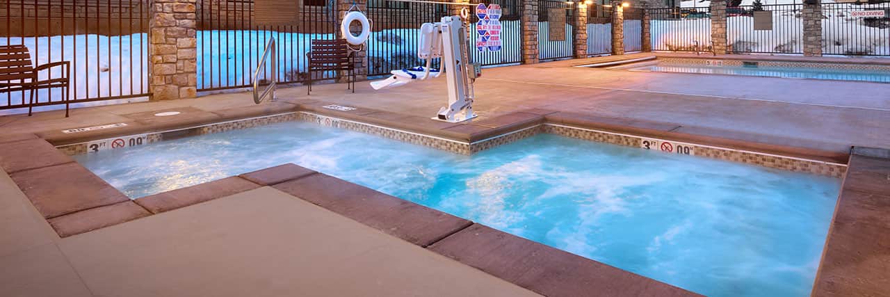 Heated patio and pool at Hyatt Place Park City