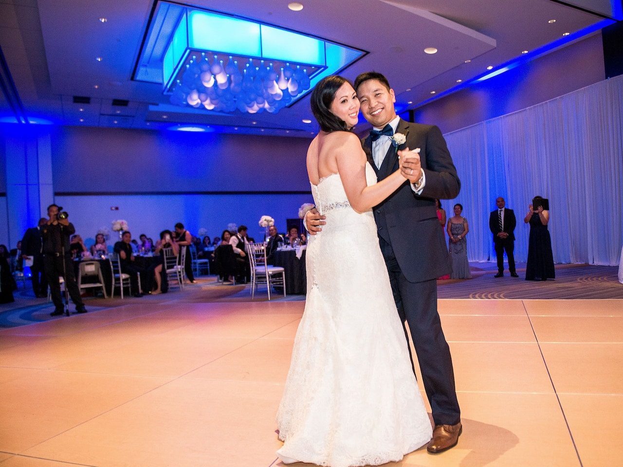 Couple celebrating their wedding at Hyatt Regency O’Hare