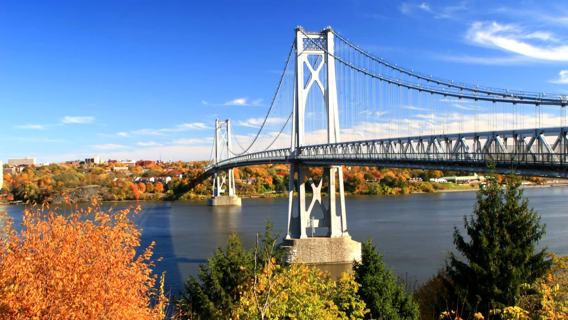 Hyatt House Fishkill/Poughkeepsie Bridge Over Hudson River in Fall