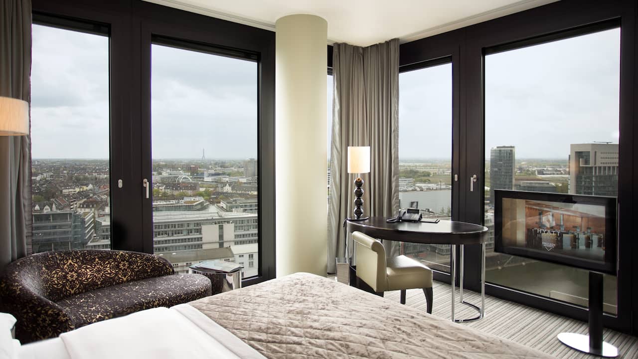 1 king bed deluxe hotel room at Hyatt Regency Dusseldorf 
